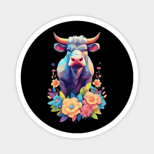 Bull with flowers Magnet